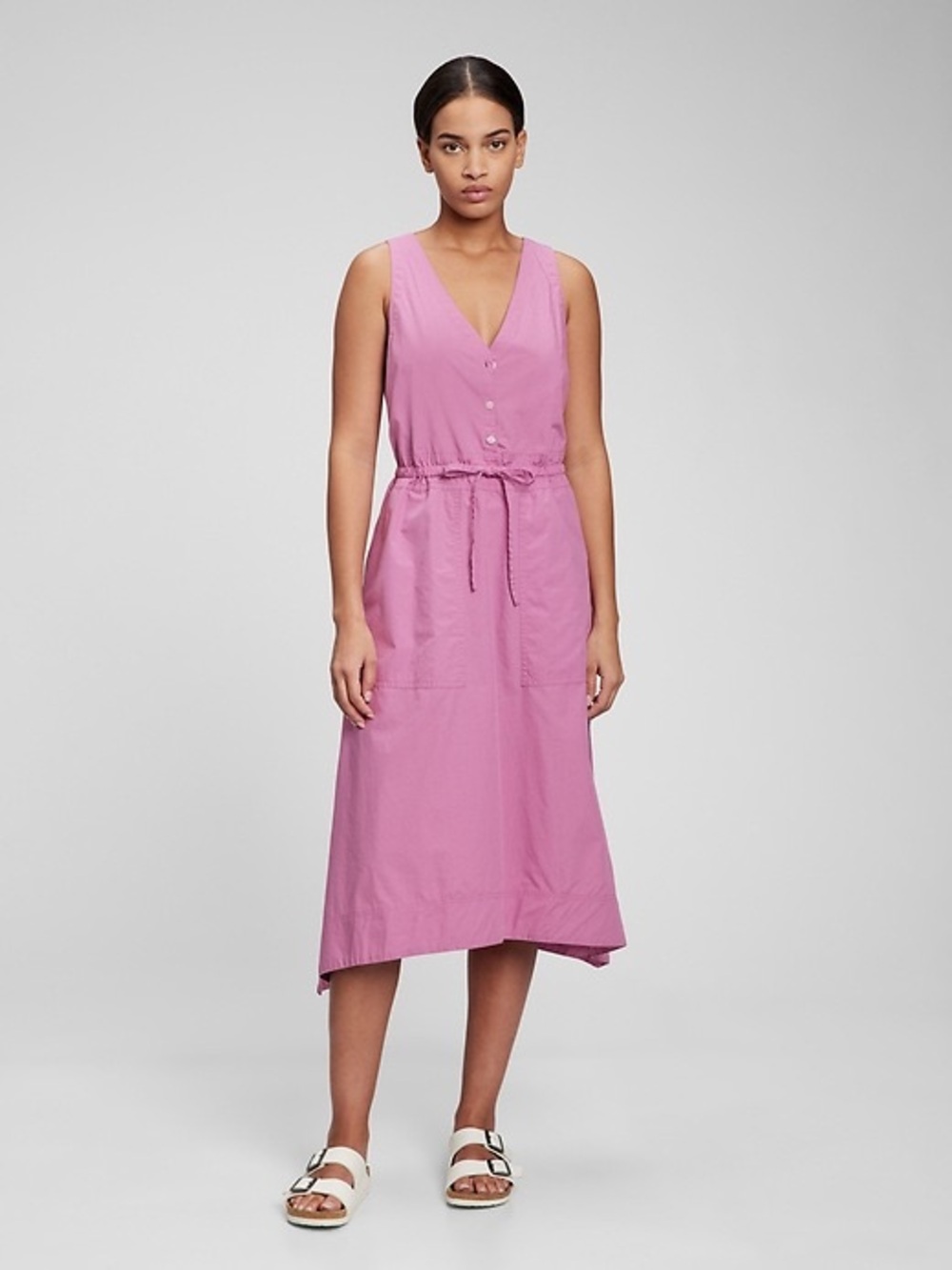 GAP Pink Sleeveless V-Neck Summer Dress